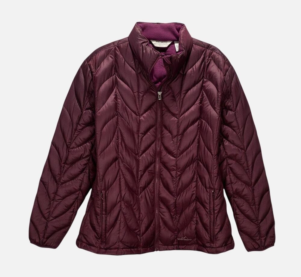 Eddie Bauer Puffer Jacket Womens XXL Purple Quilted 700 Fill Premium Goose Down